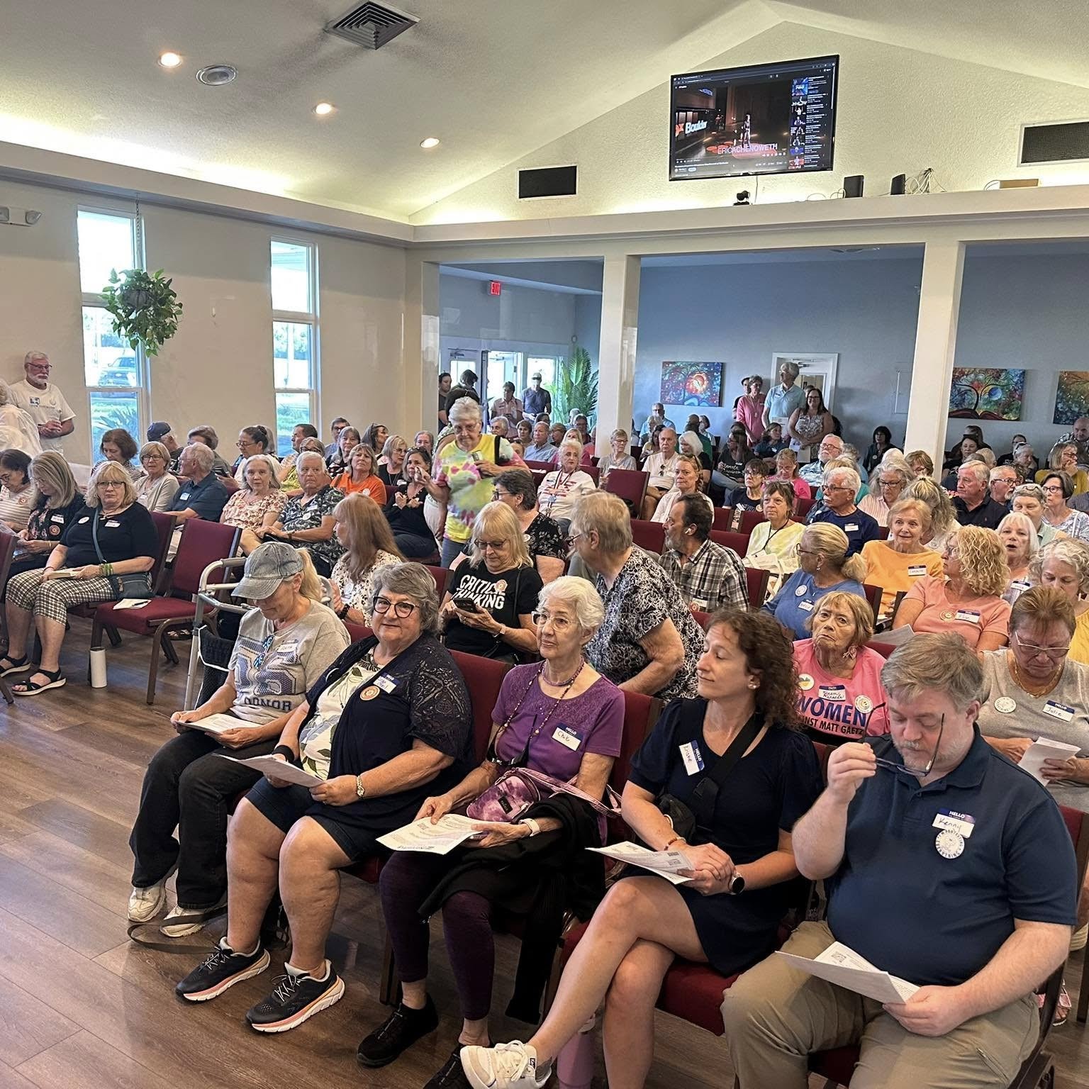 Community Organizing town hall meeting in Dunedin, Florida, North Pinellas grassroots organizing
