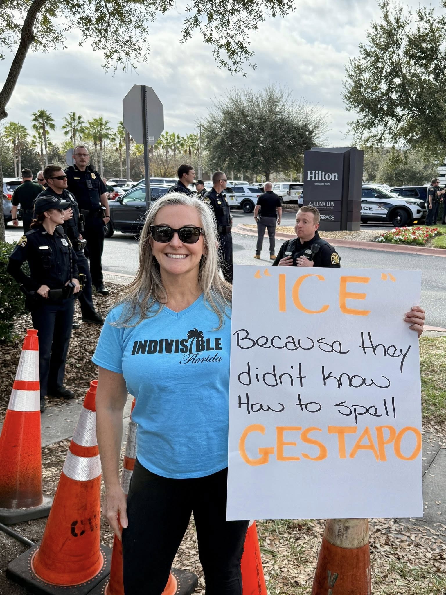 Liberal community rally in Tarpon Springs, Florida, Indivisible North Pinellas