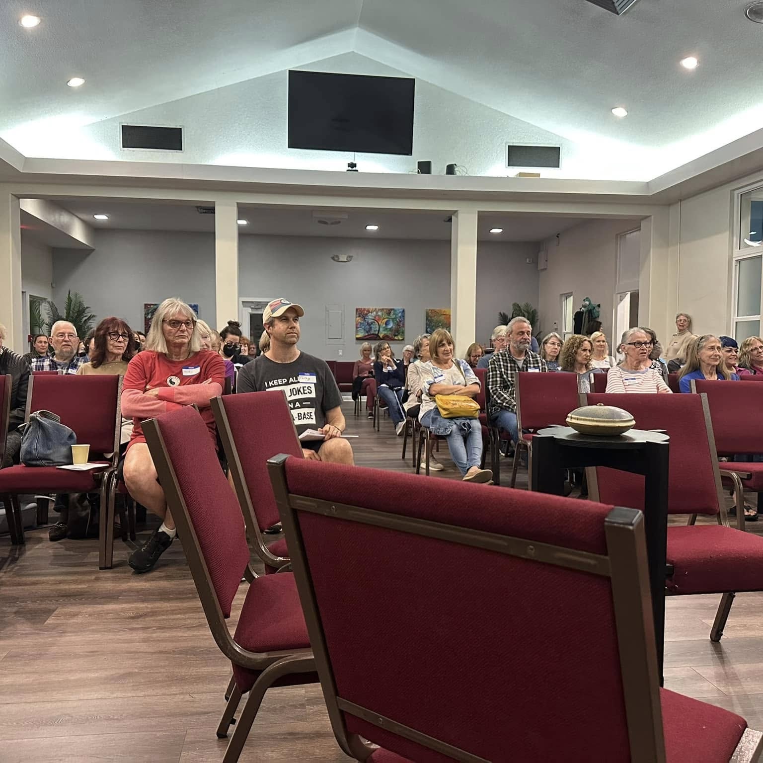 Progressive community members at community meeting in Palm Harbor, Florida, Indivisible North Pinellas