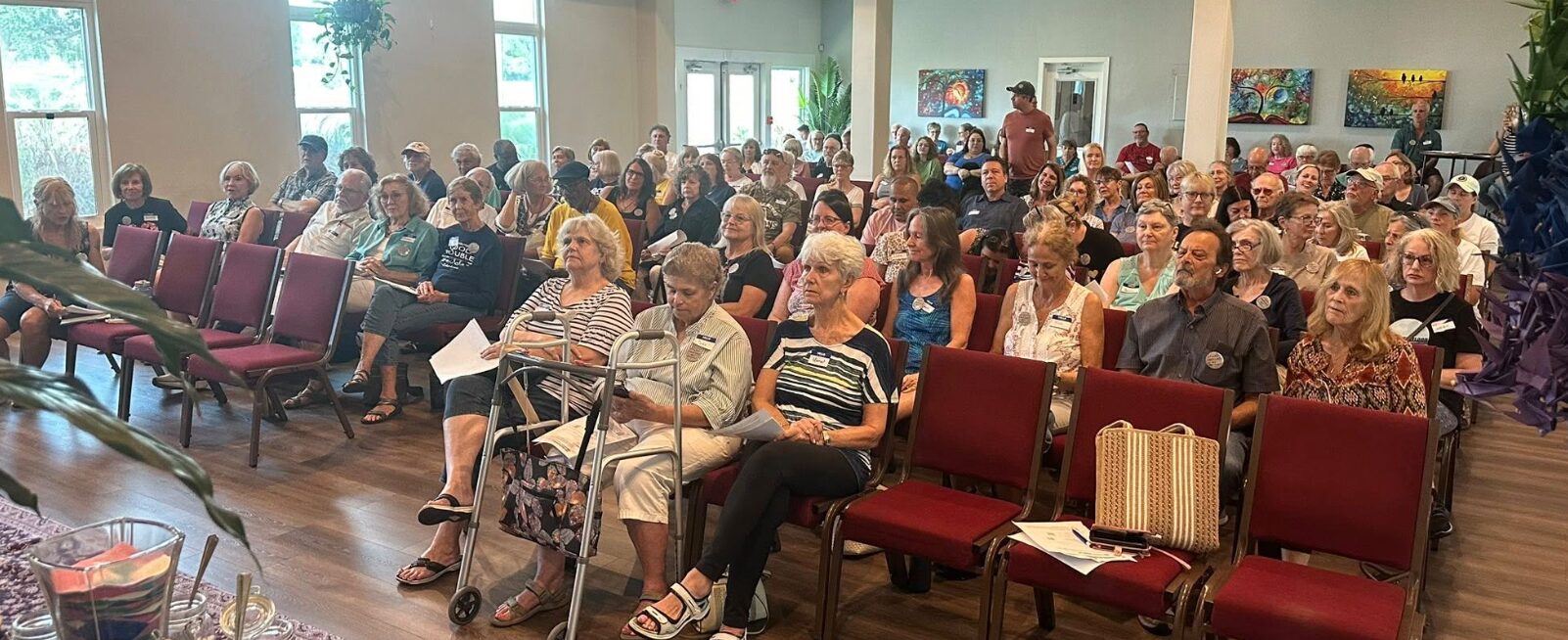 Progressive community members at community meeting in Palm Harbor, Florida, Indivisible North Pinellas