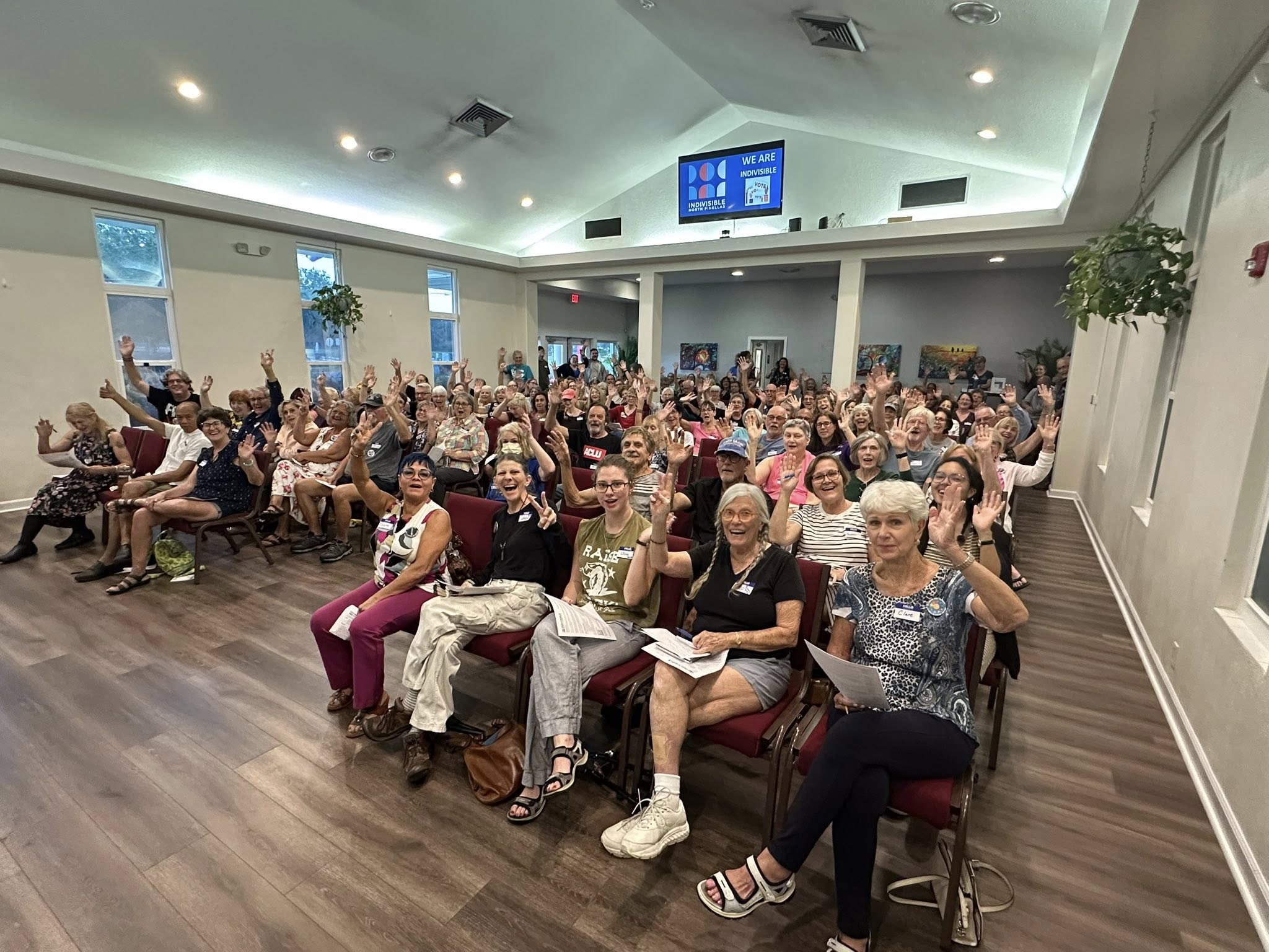 Local activists at grassroots meeting in Palm Harbor, Florida, Progressive civic engagement