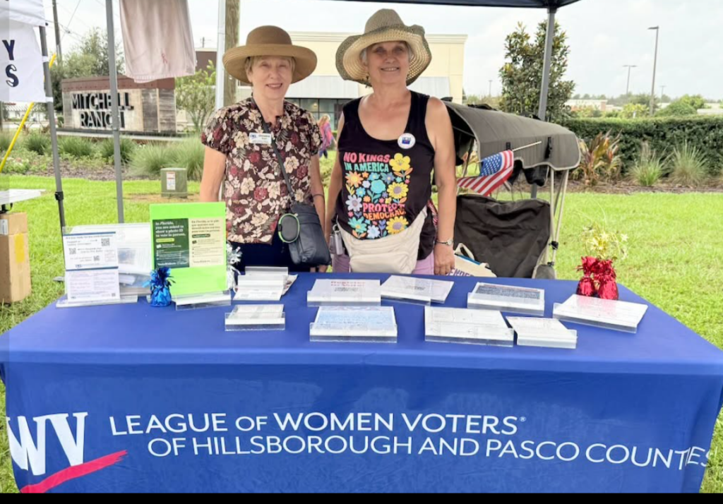 League of Women Voters table